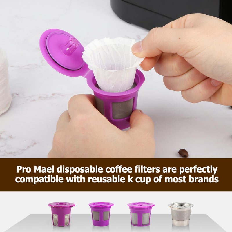 Pro Mael Disposable K Cup Coffee Filters Paper for Keurig Brewers Single Serve 1.0 and 2.0, Use with Reusable K Cup Pods, White (360 Count, Pack of 2) - Image 2